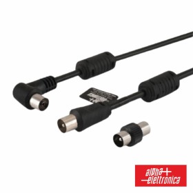 Cabo Coaxial Macho / Fêmea 90º Preto 2M C/ Filtro Alpha Cabo Coaxial Macho / Fêmea 90º Preto 2M C/ Filtro Alpha