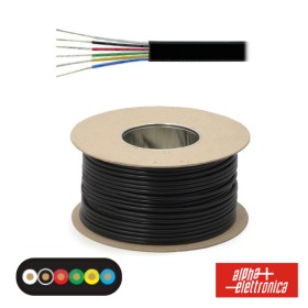 Cabo Telefone 6 Condutores 6X0.14Mm Dim 6.9X2.55 Preto
