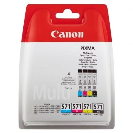 Tinteiro Original Canon CLI-571 Multipack/ Cyan/ Magenta/ Amarelo/ Preto