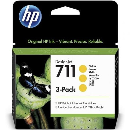 Tinteiro Original HP nº711 Multipack/ 3x Amarelo