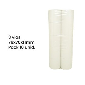 Rolos de papel Triplo Autocopiativos 76x70x11 / 3vias (Branco/Amarelo/Rosa)