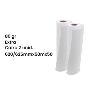 Rolo PLOTTER 620/625mmx50mx50/80g/EXTRA - Caixa 2 unid.