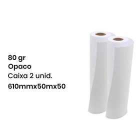 Rolo PLOTTER 610mmx50mx50/80g/OPACO - Caixa 2 unid.