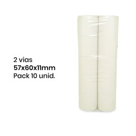 Rolos de papel Duplos Autocopiativos 57x60x11 / 2vias (Branco/Amarelo)