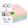 Bloco de Notas Adesivas Q-Connect Cor Pastel 75 x 75 Mm