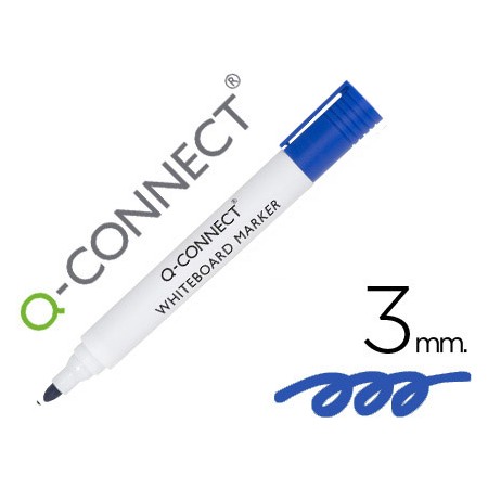 Marcador Q-Connect Quadro Branco Azul Ponta Redonda 3.0 Mm