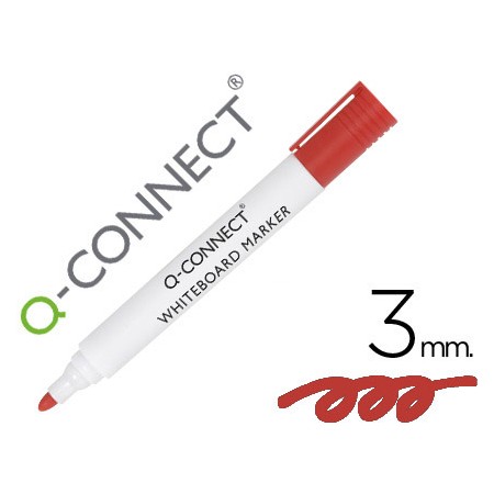 Marcador Q-Connect Quadro Branco Vermelho Ponta Redonda 3.0 Mm