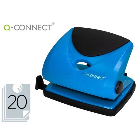 Furador Q-Connect Capacidade 20 Folhas Azul