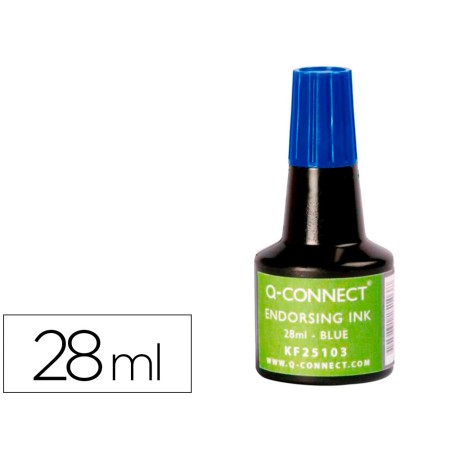 Tinta Para Almofada Q-Connect Azul Frasco de 28 Ml