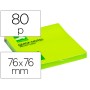 Bloco de Notas Adesivas Q-Connect Verde Fluorescente 75 x 75 Mm
