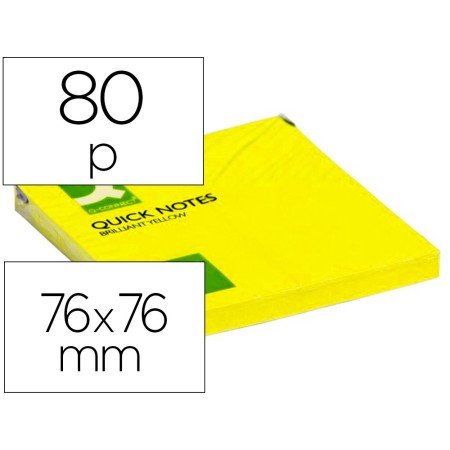 Bloco de Notas Adesivas Q-Connect Amarelo Fluorescente75X75Mm