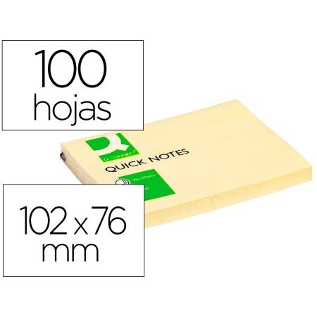 Bloco de Notas Adesivas Q-Connect Amarelo 76 x 102 Mm