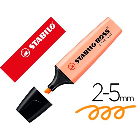 Marcador Stabilo Boss Fluorescente 70 Pastel Laranja Palido