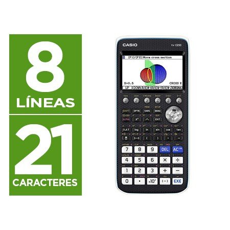Calculadora Casio Fx-Cg50 Cientifica Grafica 8 Linhas 21 Carateres Visor Cor 3D Memoria 16 Mb Conexao USB com Capa Preta