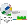 Bandas Separadoras Q-Connect Index Transparente E Cor, Pack de 4 com 40 Folhas 25X45 Mm