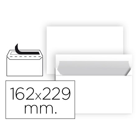 Envelope C5 Branco 162X229 Mm Tira de Silicone Pack de 25 Unidades