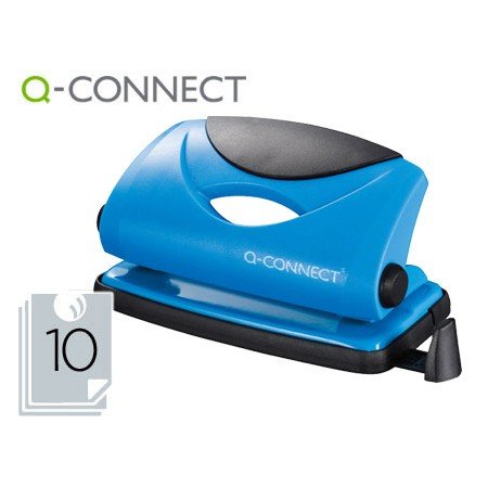 Furador Q-Connect Capacidade 10 Folhas Azul