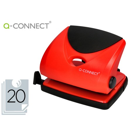 Furador Q-Connect Capacidade 20 Folhas Vermelho