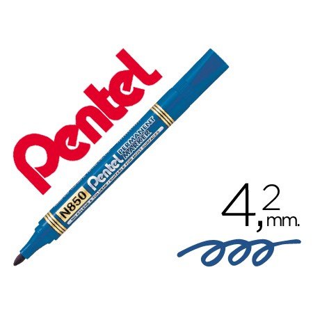 Marcador Pentel N850 Permanente Ponta Redeonda Azul