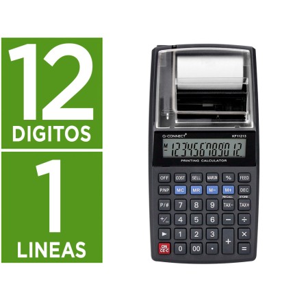 Calculadora Q-Connect com Impressao Papel Kf11213 12 Digitos Preta