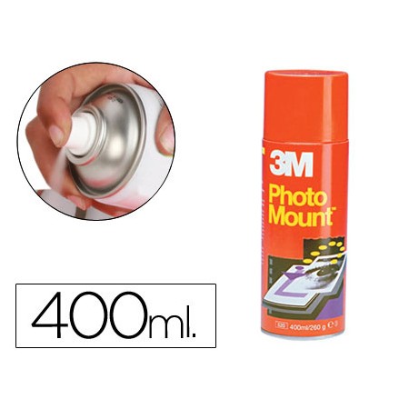 Cola Spray Adesiva Perm 3M Photo Mount, de 400 Ml