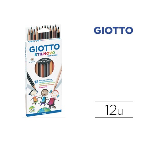 Lapis de Cor Giotto Stilnovo Aguarelaveis Skin Tones Caixa de 12 Cores