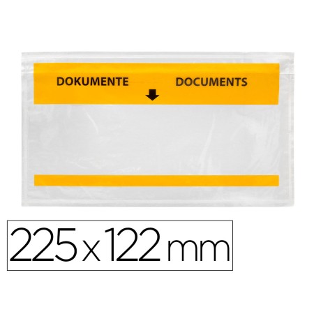 Envelope Autoadesivo Q-Connect Porta Documentos Multilingue 225X122 Mm Janela Transparente Pack de 100 Unidades