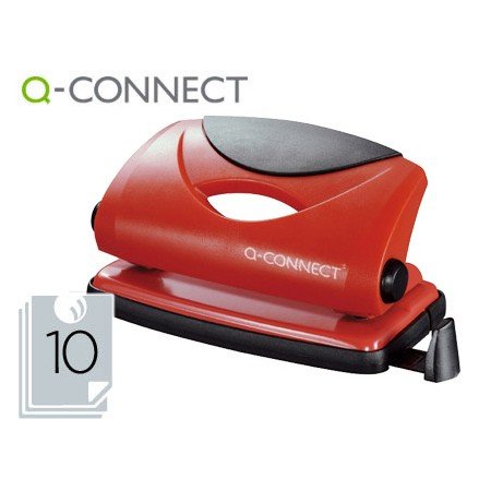Furador Q-Connect Capacidade 10 Folhas Vermelho
