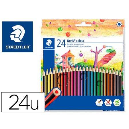 Lapis de Cor Staedtler Wopex Ecologico 24 Cores em Caixa de Cartao