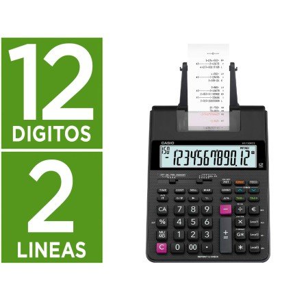 Calculadora Casio Hr-150Rce Impressora Ecra Lc Papel 58 Mm Impressao Bicolor 12 Digitos Ac/Dc Cor Preto