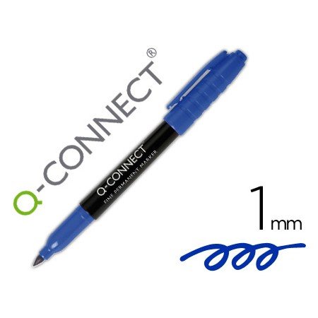 Marcador Q-Connect Para Cd/Dvd Ponta Fibra Permanente Azul Ponta Redonda 1,0 Mm