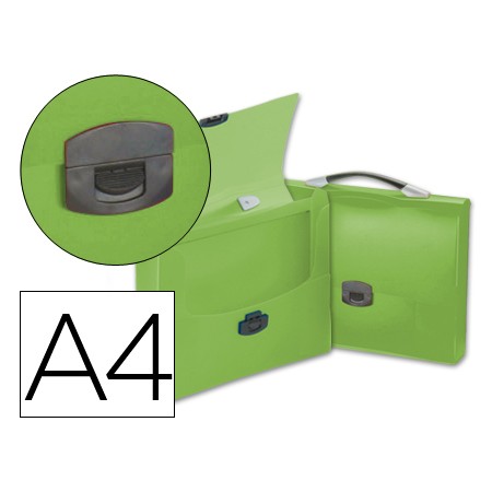 Pasta Porta Documentos Polipropileno Din A4 Verde Transparente com Asa