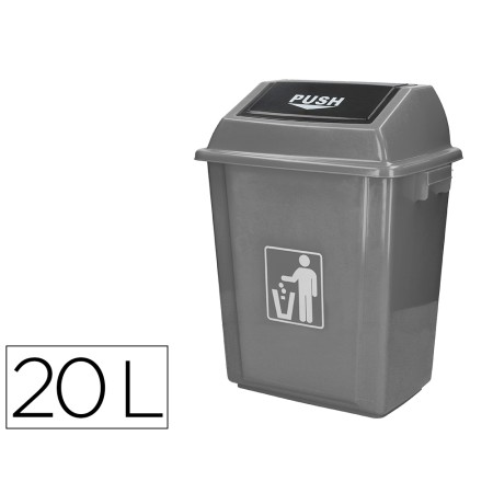 Contentor de Lixo Industrial Q-Connect com Tampa de Empurrar 20 L 340X240X450 Mm