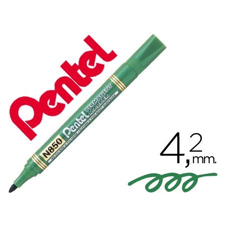 Marcador Pentel N850 Permanente Ponta Redeonda Verde