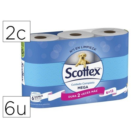 Papel Higienico Scottex Megarolo Duplo Pack de 6+3 Rolos