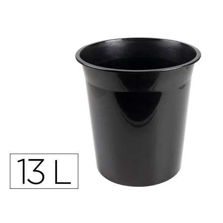 Cesto Plastico Q-Connect Preto Opaco 13 Litros