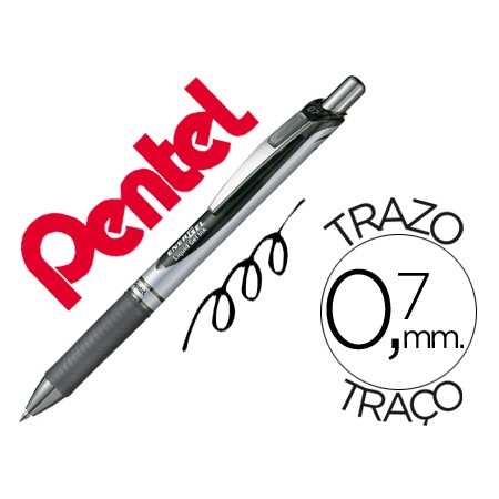 Roller Pentel Bl77 0,7 Mm Energel Rectractil Preto