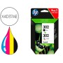 Tinteiro Hp 302 Deskjet 11Xx / 21Xx / 36Xx Envy 45Xx / Officejet 38Xx / 46Xx / 52Xx Pack Multicolor Preto Amarelo Cian M