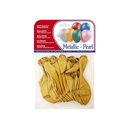 Baloes Metalizados Ouro Bolsa de 15 Unidades