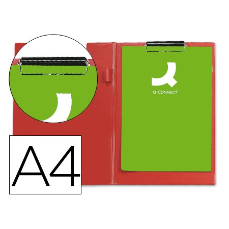 Porta Notas Q-Connect com Mola Miniclip Din A4 Vermelho