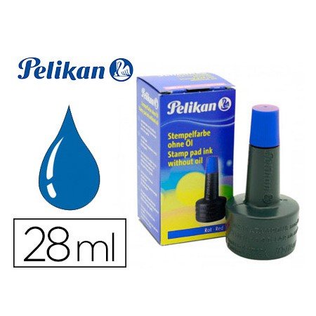 Tinta Para Carimbos Pelikan 4K Frascos 28 Ml Azul