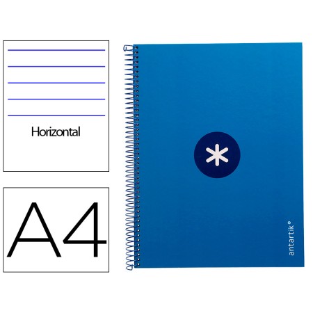 Caderno Espiral Din A4 Antartik Capa Forrada 80F 90 Gr Pautado 1 Banda 4 Furos Cor Azul Escuro