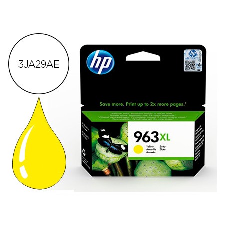 Tinteiro Hp 963 Xl Officejet Pro 9010 / 9020 / 9022 / 9023 / 9025 Amarelo 1600 Paginas