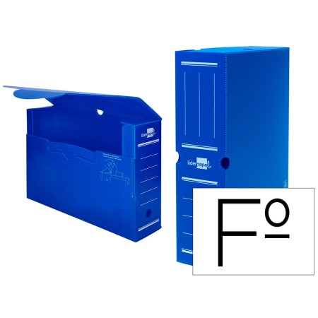 Caixa Para Arquivo Definitivo em Polipropileno Azul Formato 360X260X100 Mm