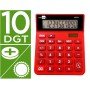 Calculadora de Secretaria Xf22 10 Digitos Solar E Pilhas Cor Vermelho 127X105X24 Mm