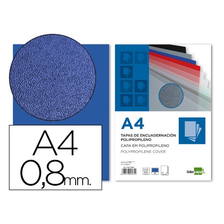 Capa de Encadernacao Polipropileno Din A4 0.8 Mm Azul Pack de 50 Unidades