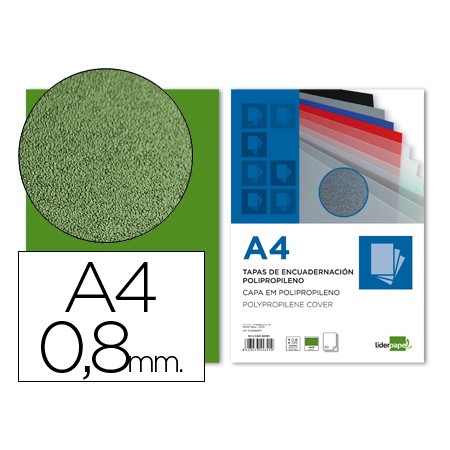 Capa de Encadernacao Polipropileno Din A4 0.8 Mm Verde Pack de 50 Unidades