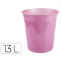 Cesto de Papeis em Plastico Ecouse 100% Reciclado Rosa Translucido 13 Litros 275X285 Mm