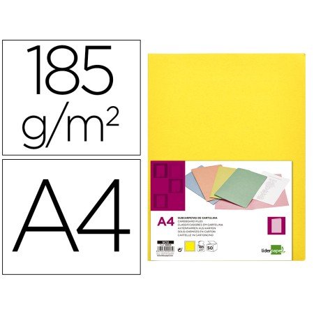 Classificador em Cartolina de 180 Gr Din A4 Amarelo Intenso