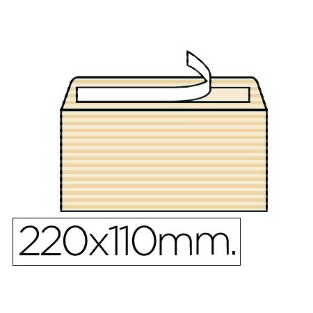 Envelope Americano Amarelado 110X220 Mm Tira de Silicone Pack de 250 Unidades